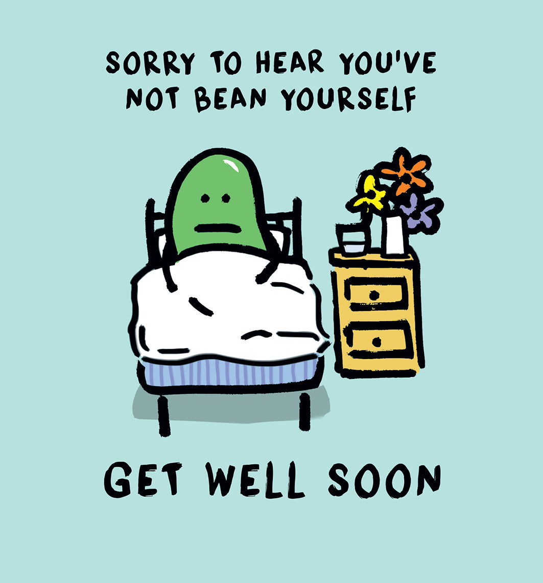 Human Bean Get Well Soon Greeting Card