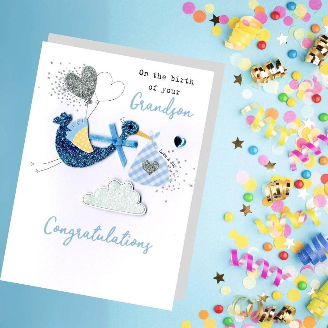 Grandson Birth Card - House of Cards