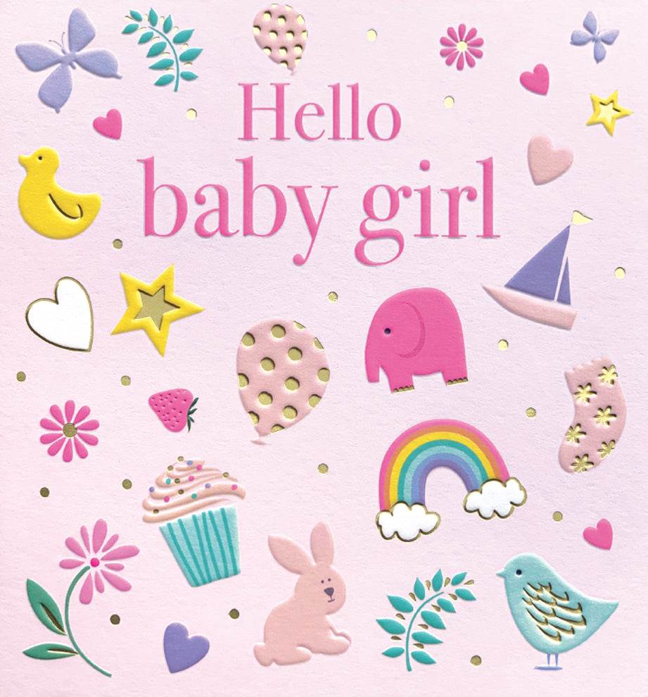 Scatterly Baby Girl Greeting Card - House of Cards