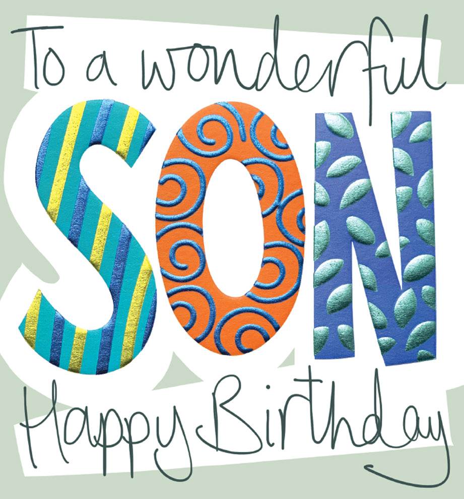 Topsy Turvy Wonderful Son Birthday Card - House of Cards