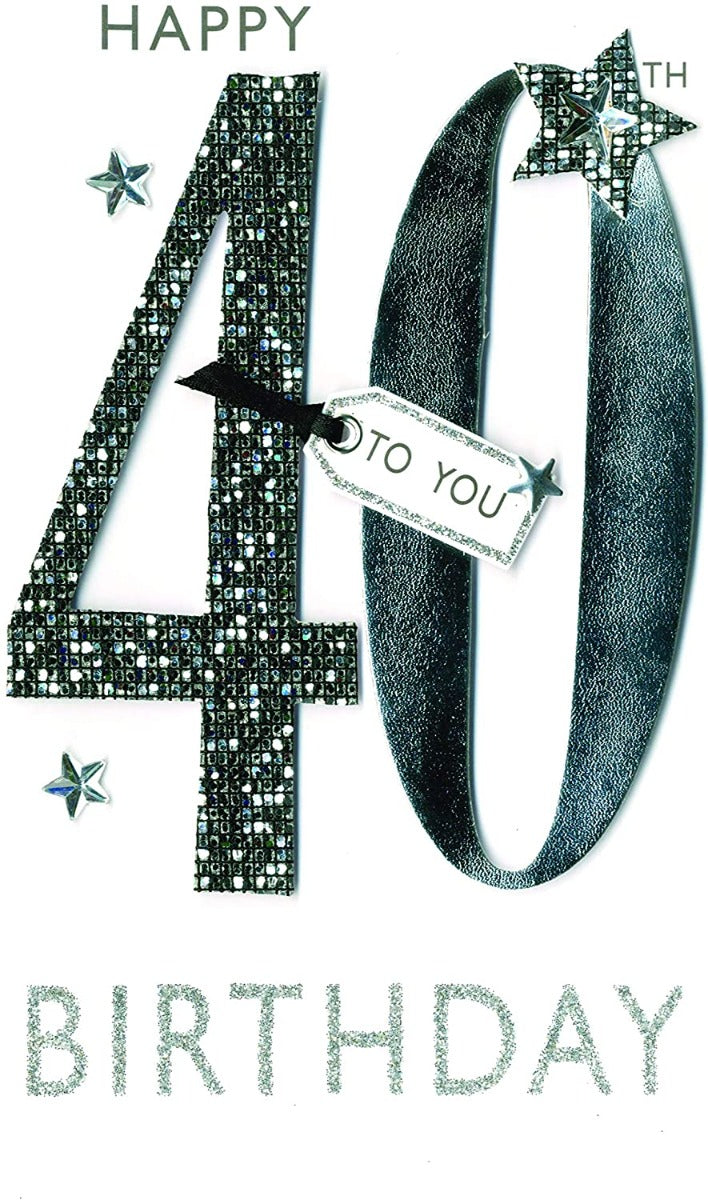 Champagne Stars 40th Birthday Card