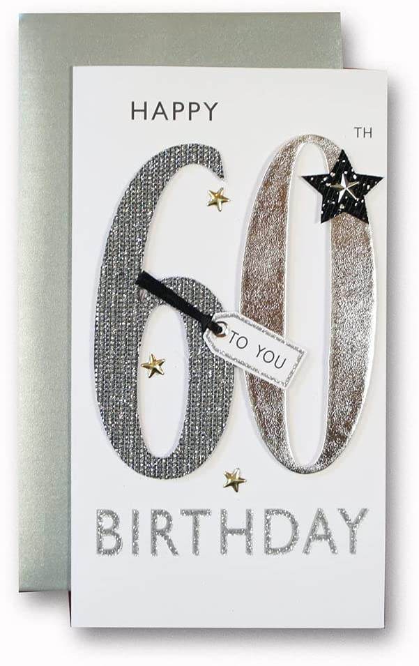 Champagne Stars 60th Birthday Card - House of Cards
