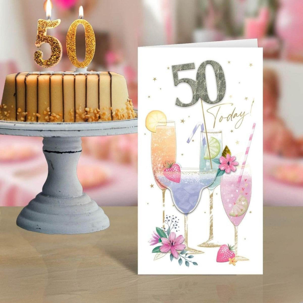 50th Cocktails Birthday Card - House of Cards