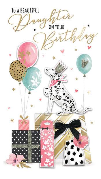 Champagne Beautiful Daughter Birthday Card - House of Cards