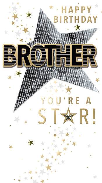 Champagne Star Brother Birthday Card - House of Cards