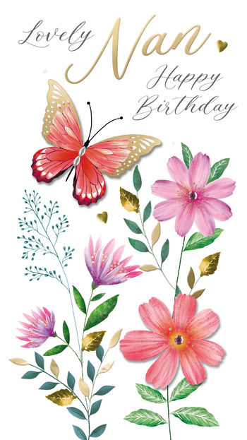 Champagne Lovely Nan Birthday Card