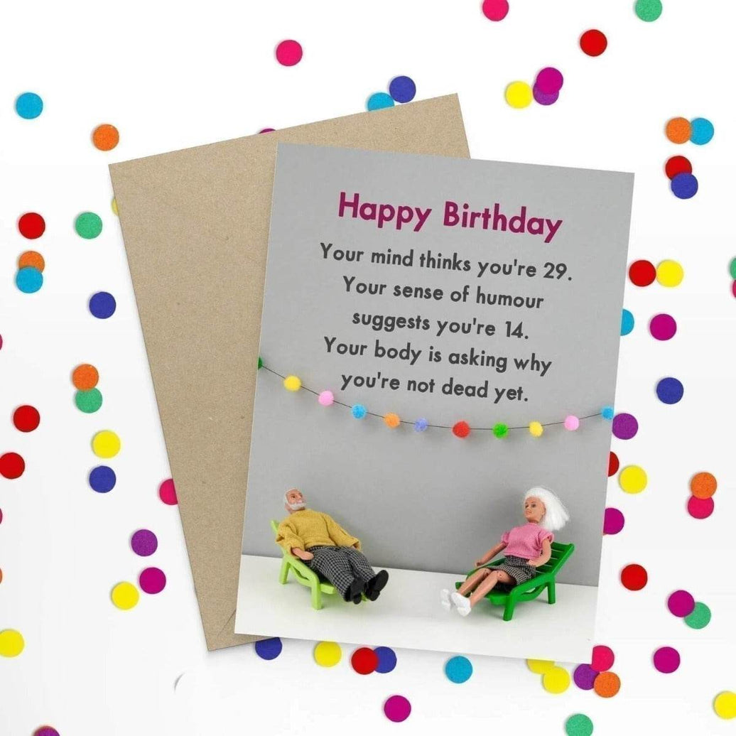 Mind thinks you are 29 Birthday Card - House of Cards