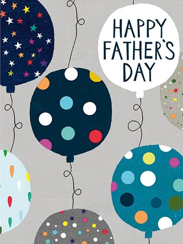 Balloons with Colourful Spots Fathers Day Card - House of Cards