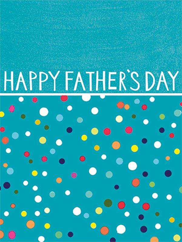 Teal with Colourful Spots Fathers Day Card - House of Cards