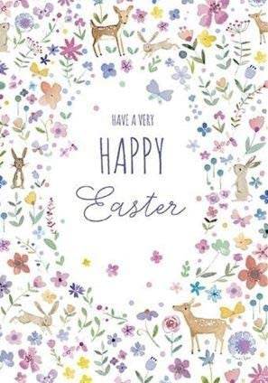 Flowers and Animals Easter Card - House of Cards