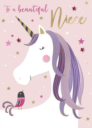Just to Say Unicorn Niece Birthday Card - House of Cards