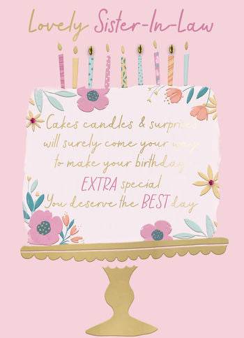 Just to Say Sister-in-law Birthday Card - House of Cards