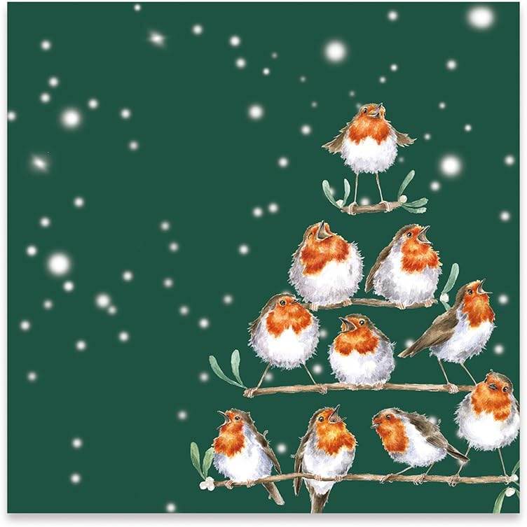 Christmas Robins Cocktail Napkins - House of Cards