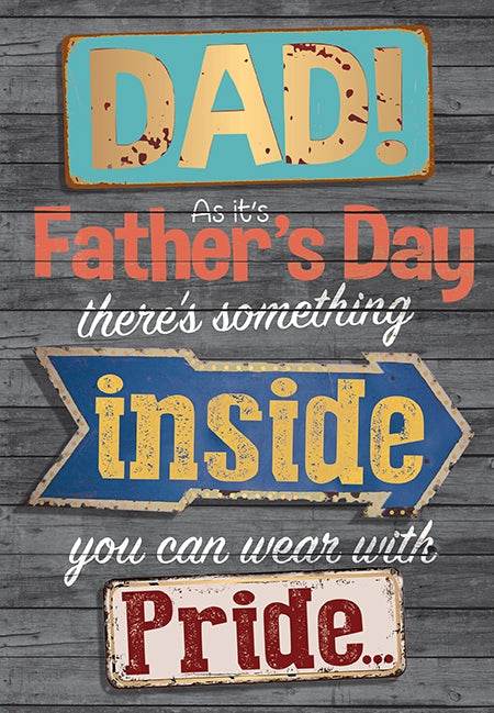 Dad Cut Out Badge Fathers Day Card - House of Cards