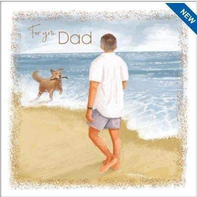 Kick Back Dog Walking Fathers Day Card - House of Cards