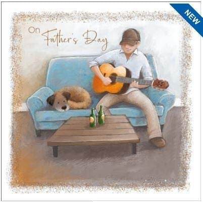 Kick Back Playing Guitar Fathers Day Card - House of Cards