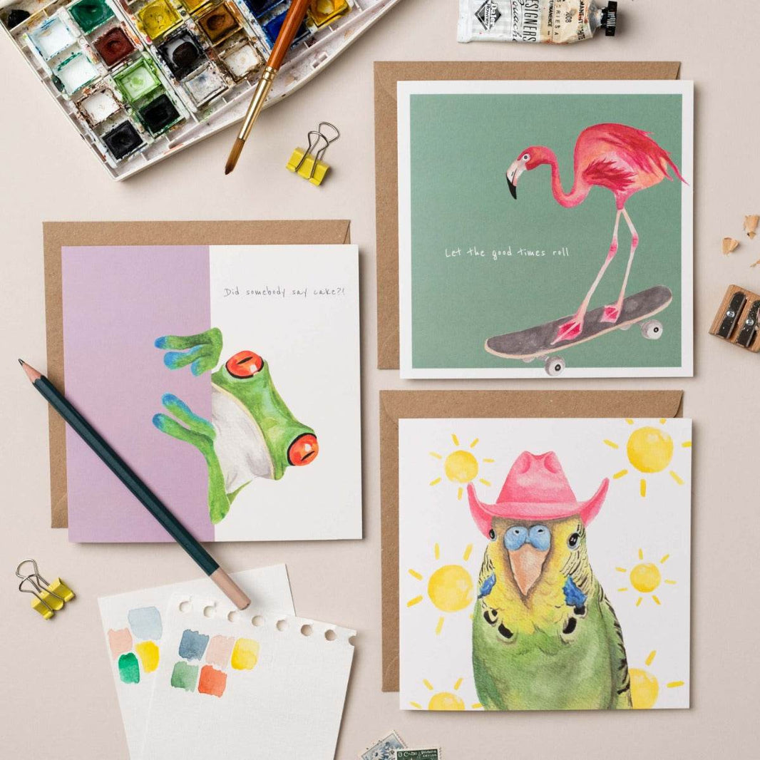 Cowboy Birdy Greeting Card - House of Cards