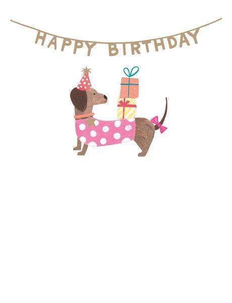 Lucky Star Dachshund Birthday Card - House of Cards