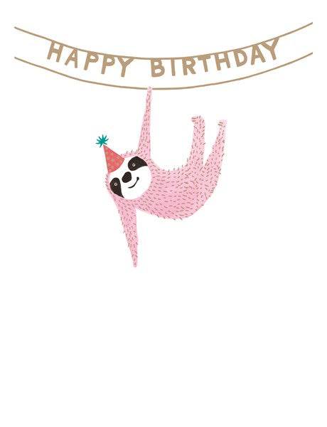 Lucky Star Sloth Birthday Card - House of Cards