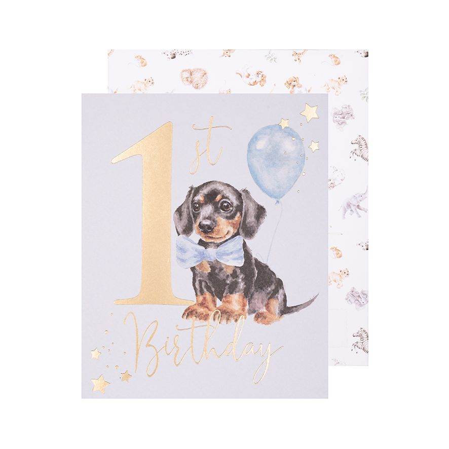 Puppy 1st Birthday Card - House of Cards