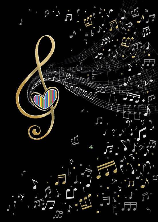 Music Clef Birthday Card - House of Cards