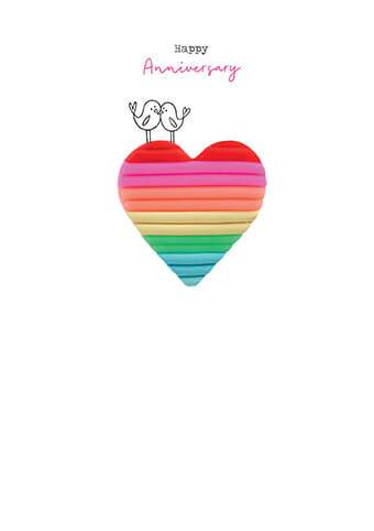 Anniversary Rainbow Heart Card - House of Cards