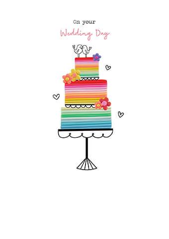 Rainbow Wedding Cake Card - House of Cards