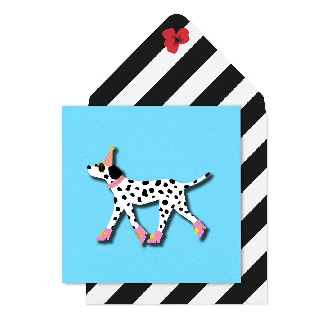 Dalmatian in Boots Birthday Card