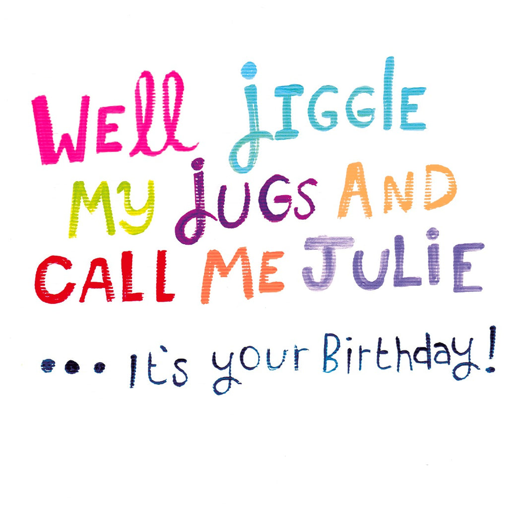 Jiggle My Jugs Birthday Card