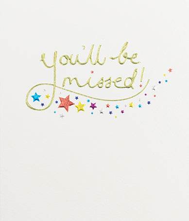 You'll be Missed Leaving Card