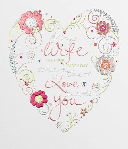 Heart Wife Birthday Card - House of Cards