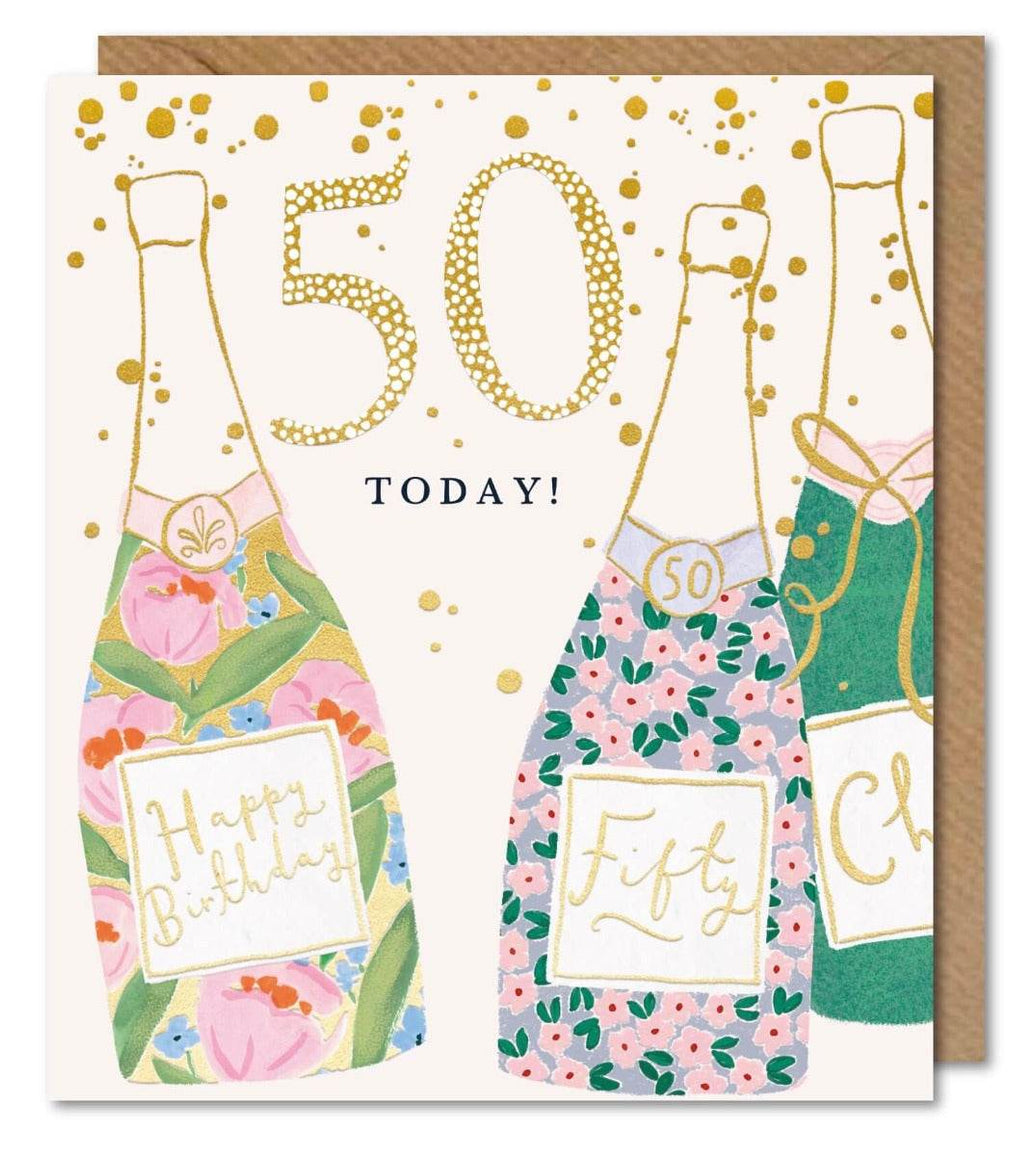 50th Pastel Birthday Card - House of Cards