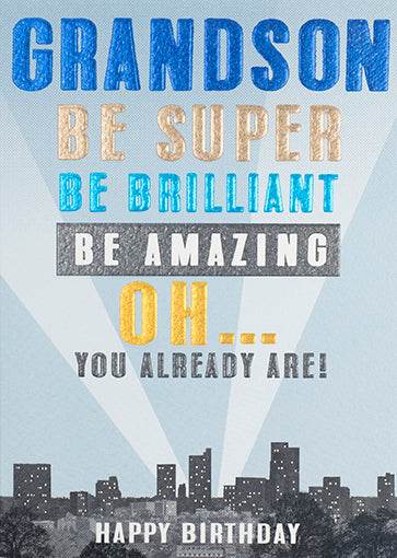 Super Grandson Birthday Card - House of Cards