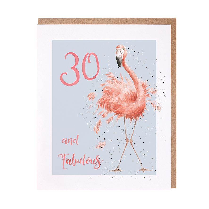 Flamingo 30th Birthday Card - House of Cards