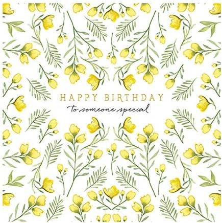 Yellow Flowers Happy Birthday Card - House of Cards