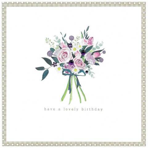 Purple Floral Birthday Card - House of Cards