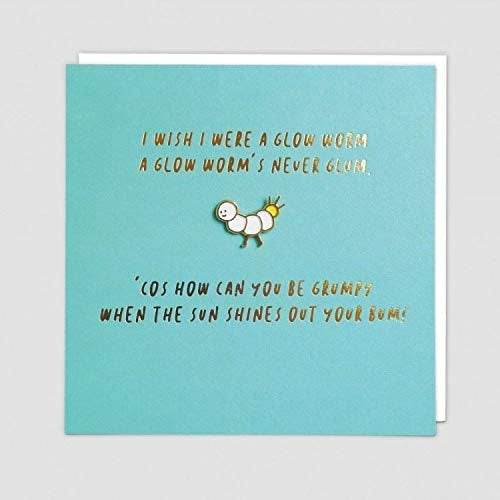 Pinata Enamel Glow Worm Pin Birthday Card - House of Cards