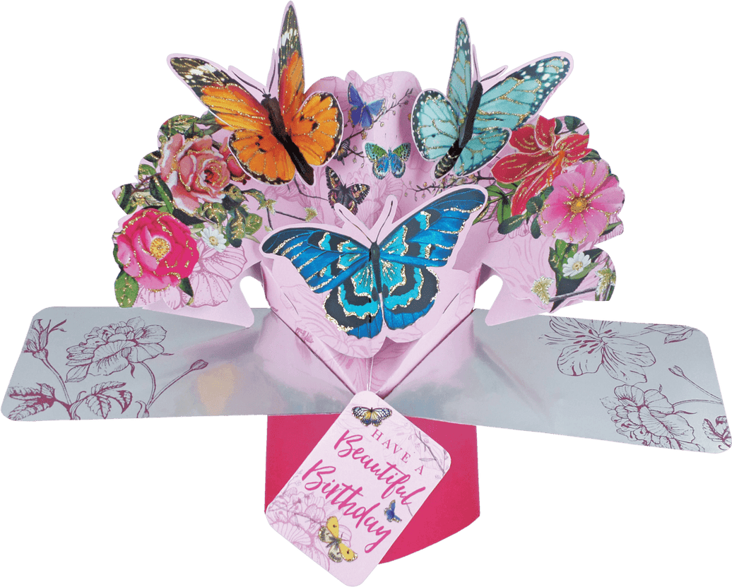 Pop Up Butterfly Birthday Card - House of Cards