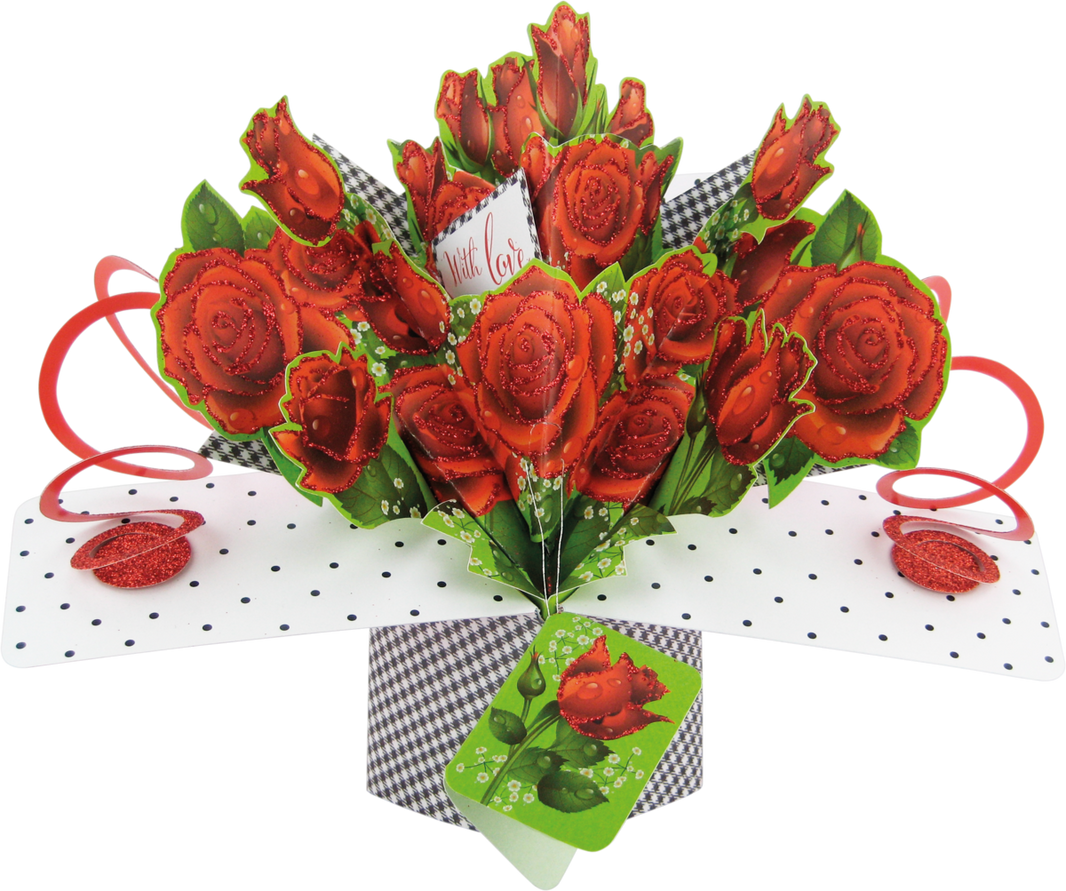 Pop Up Red Roses Card