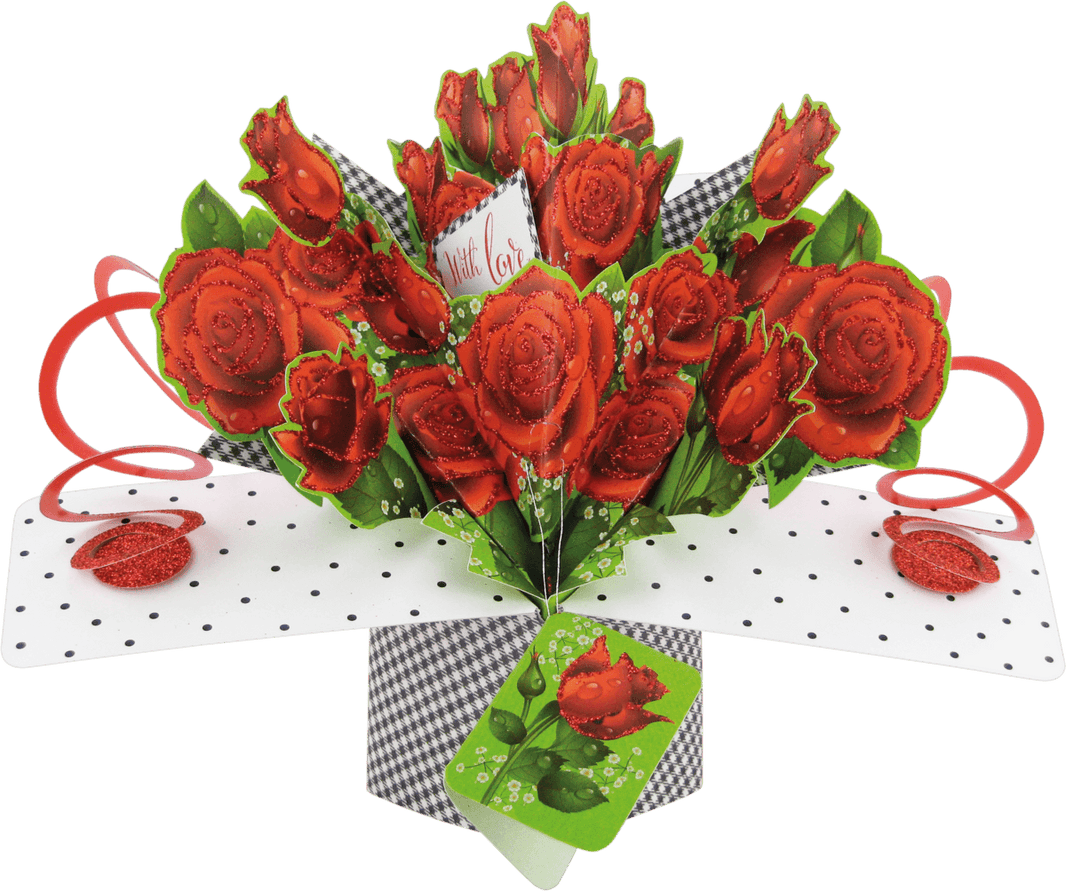 Pop Up Red Roses Card - House of Cards