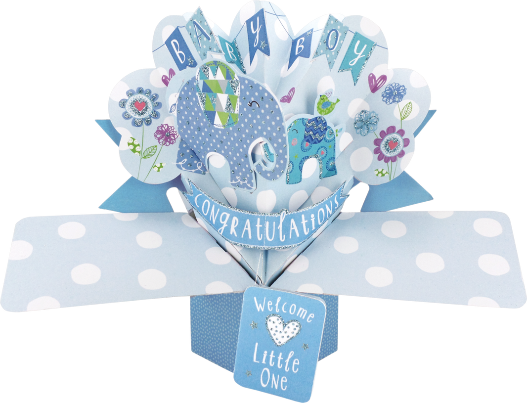 Pop Up New Baby Boy Card
