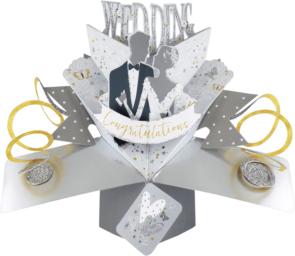 Pop Up Congratulations Wedding Card - House of Cards