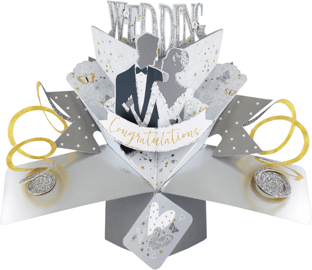 Pop Up Congratulations Wedding Card - House of Cards