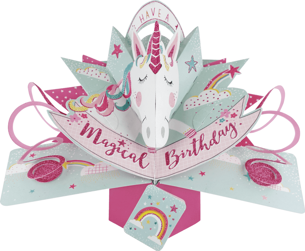 Pop Up Unicorn Birthday Card - House of Cards