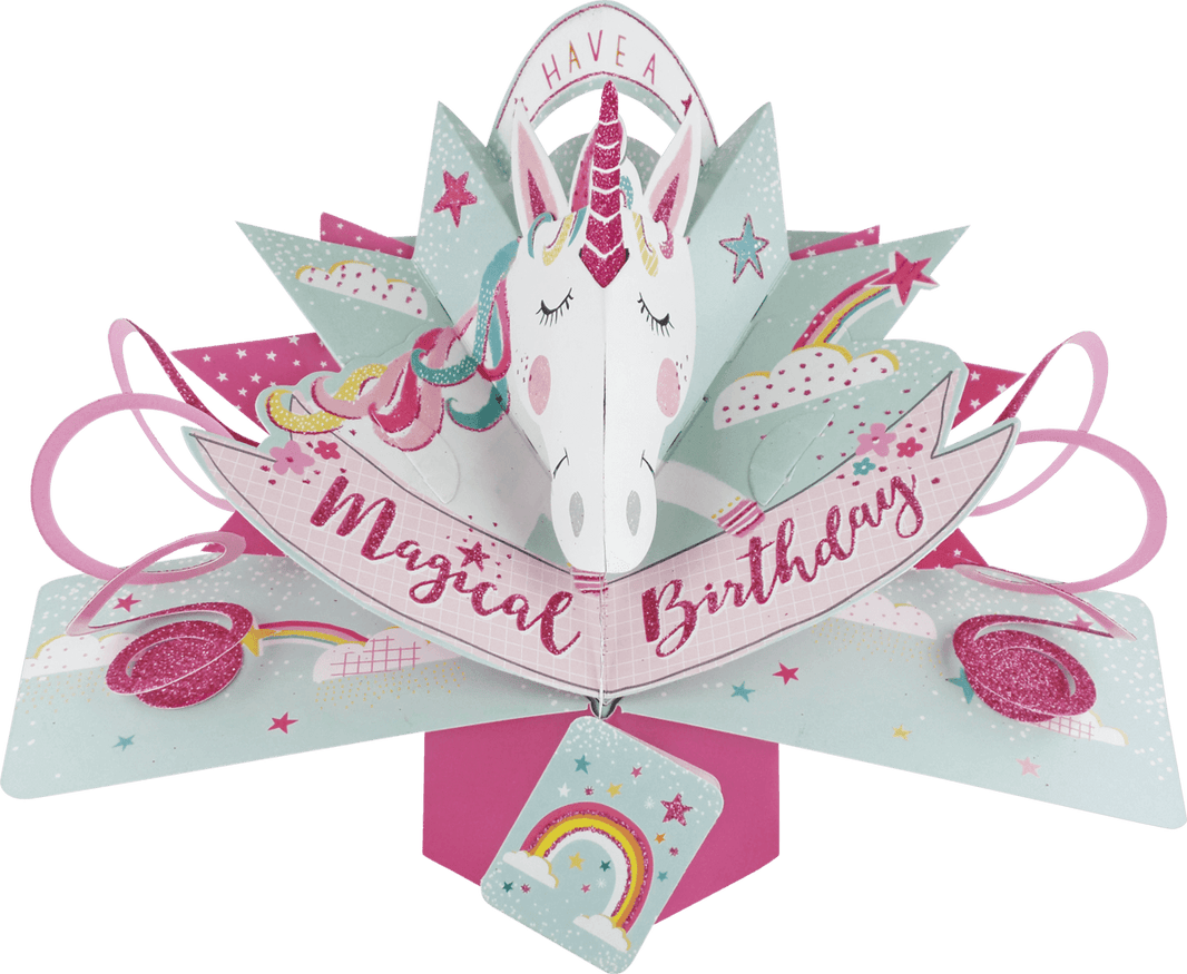 Pop Up Unicorn Birthday Card - House of Cards