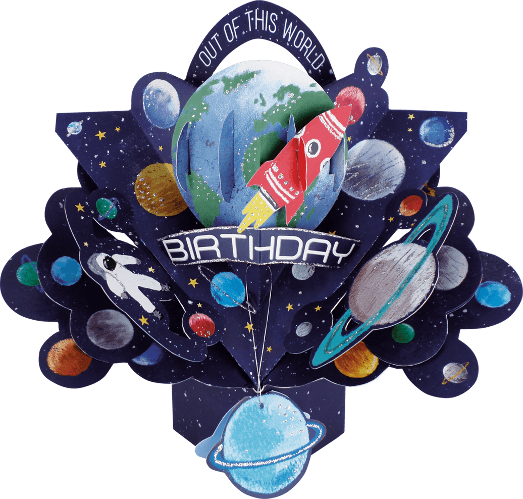 Pop Up Outer Space Birthday Card - House of Cards