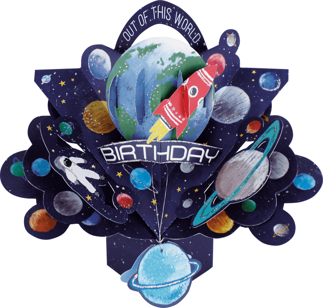 Pop Up Outer Space Birthday Card - House of Cards