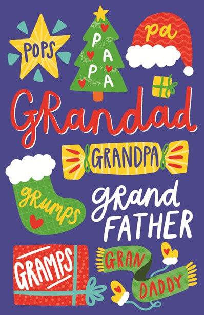 Grandad Bright Christmas Card - House of Cards