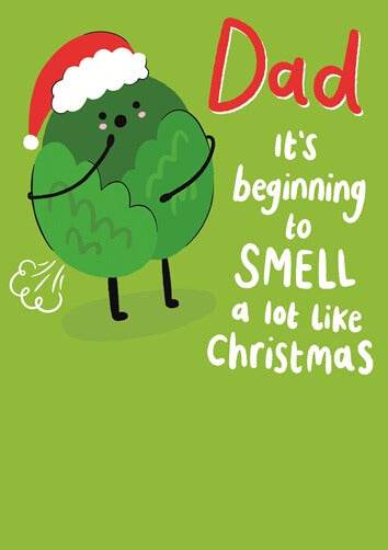 Dad Brussel Sprout Christmas Card - House of Cards