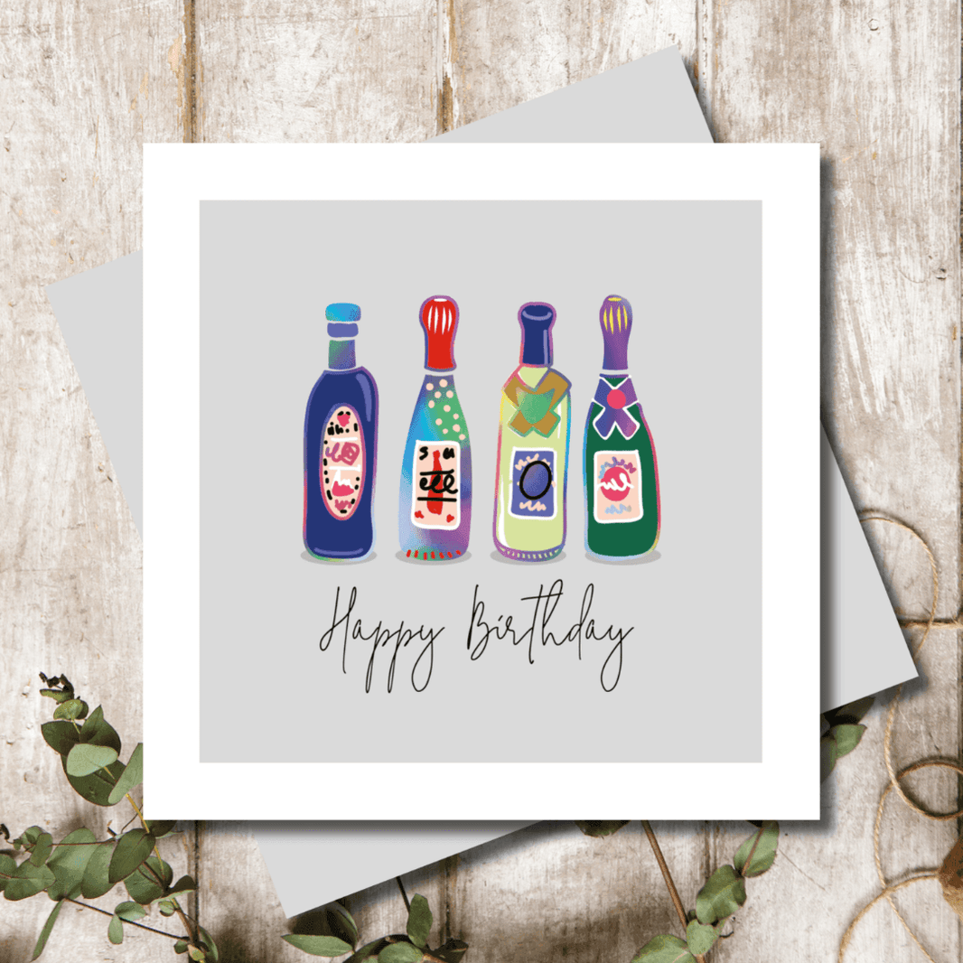 Bottles Birthday Card - House of Cards